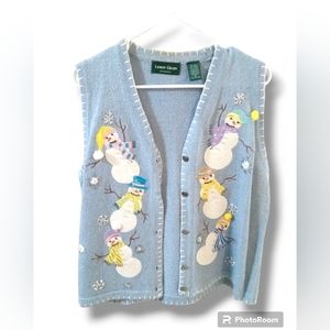 Lemon Grass Studio Light Blue Christmas Vest